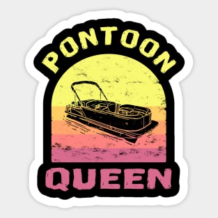 Pontoon Queen coloured design Sticker